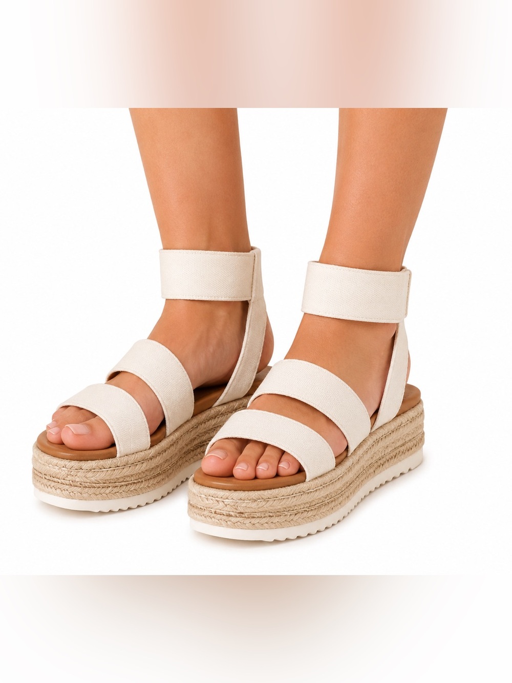 Esprit Ivory/White Platform Espadrille Sandals | SIZE 6.5